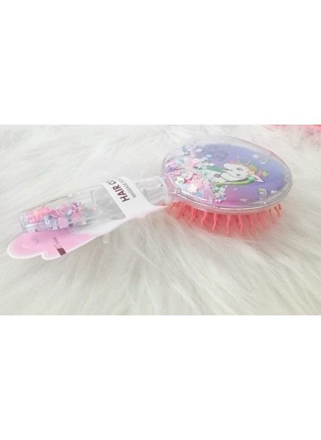 Tera13 Tera 13 Unicorn Glittery Star Brush Comb Hairbrush For Kids Unicorn Hair Brush For Kids/Comb For Girls/Detangling Hairbrush For Girls (Pack Of 1)  - Image 3