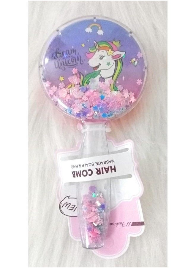 Tera13 Tera 13 Unicorn Glittery Star Brush Comb Hairbrush For Kids Unicorn Hair Brush For Kids/Comb For Girls/Detangling Hairbrush For Girls (Pack Of 1)  - Image 5