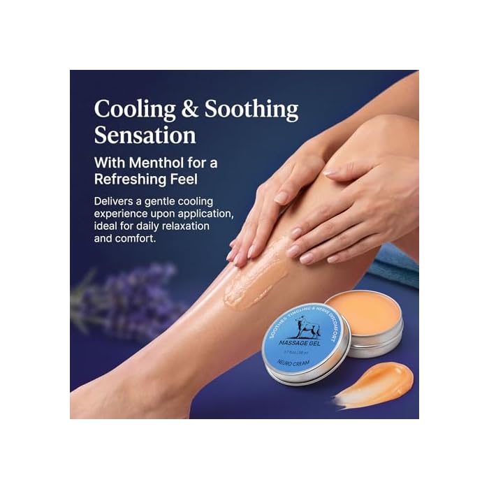 Pwkvsn Nerve Relief Balm for Neuropathy, Neuro Magnesium Cream with Menthol & MSM, Cooling Soothing Massage Cream for Muscle & Joint Comfort with Blue Lid (1.7 Fl Oz (Pack of 2)) - Image 4