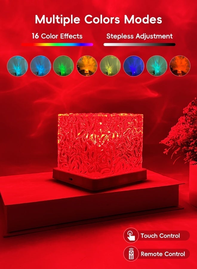 لسغدم مصباح ليلي بيئي متموج الماء Lsgddm مع جهاز تحكم عن بعد، جهاز عرض ضوء موجة المحيط بـ 16 لونًا، جهاز عرض أورورا يعمل باللمس لغرفة النوم، ديكور الغرفة، غرفة الأطفال - Image 5
