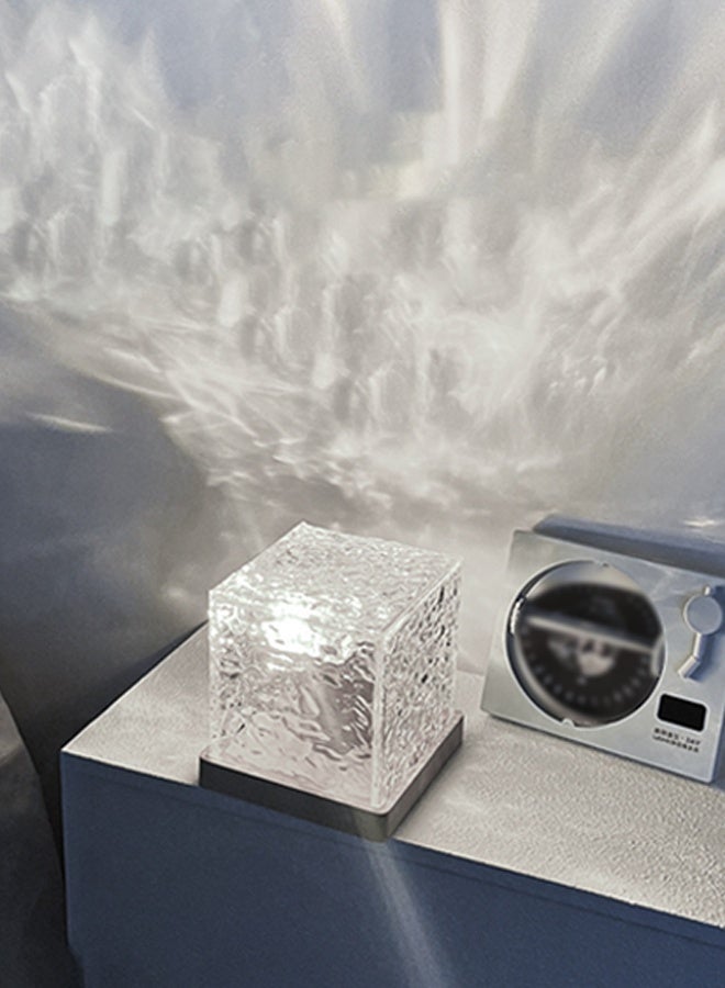 لسغدم مصباح ليلي بيئي متموج الماء Lsgddm مع جهاز تحكم عن بعد، جهاز عرض ضوء موجة المحيط بـ 16 لونًا، جهاز عرض أورورا يعمل باللمس لغرفة النوم، ديكور الغرفة، غرفة الأطفال - Image 1