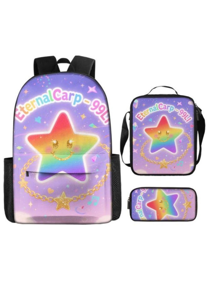 واضح من النار حقيبة ظهر + حقيبة يد + حقيبة قرطاسية | حقيبة كرتونية من ثلاث قطع، سهلة التعامل مع مناسبات مختلفة (متوفرة للطلاب والأطفال والأصدقاء في النزهايات وتسلق الجبال والتعليم وما إلى ذلك) | موسم العودة إلى المدرسة / هدايا المهرجان - 89 - Image 2