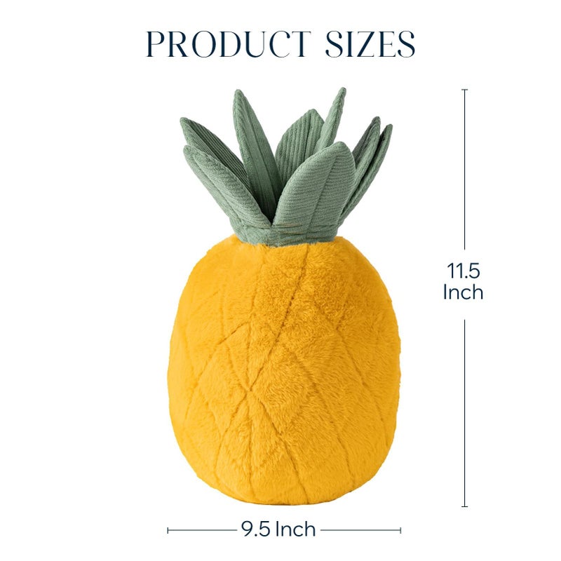 Phantoscope Fruit Shaped Pillows Series Pineapple Shaped Throw Pillow, Fun Home Decor of Fruit Themed Shaped Cushions, Decorative Shaped Pillow for Couch Bed and Chair, Yellow,9.5 x11.5 Inches - Image 2