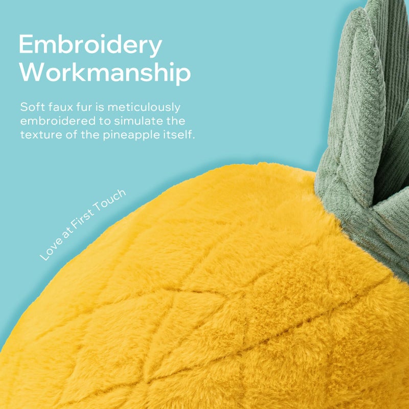 Phantoscope Fruit Shaped Pillows Series Pineapple Shaped Throw Pillow, Fun Home Decor of Fruit Themed Shaped Cushions, Decorative Shaped Pillow for Couch Bed and Chair, Yellow,9.5 x11.5 Inches - Image 3