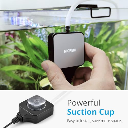 NICREW Nano Silent Aquarium Air Pump Black, Aquarium Aerator with Accessories for Up to 10 Gallon Fish Tank, Super Quiet, 0.3 L/min, 1.5 Watts - Image 4