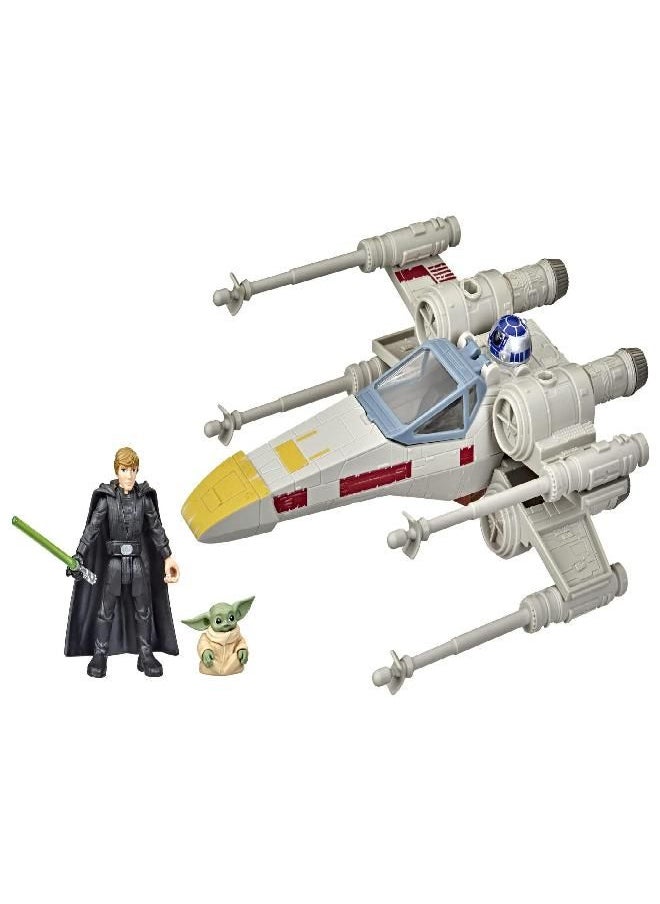 STAR WARS - STAR WARS Mission Fleet Stellar Class Luke Skywalker & Grogu X-Wing Jedi Search & Rescue 2.5-Inch-Scale Figure and Vehicle, Ages 4 and Up - Image 1
