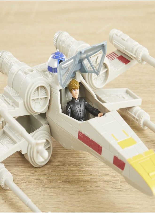STAR WARS - STAR WARS Mission Fleet Stellar Class Luke Skywalker & Grogu X-Wing Jedi Search & Rescue 2.5-Inch-Scale Figure and Vehicle, Ages 4 and Up - Image 1