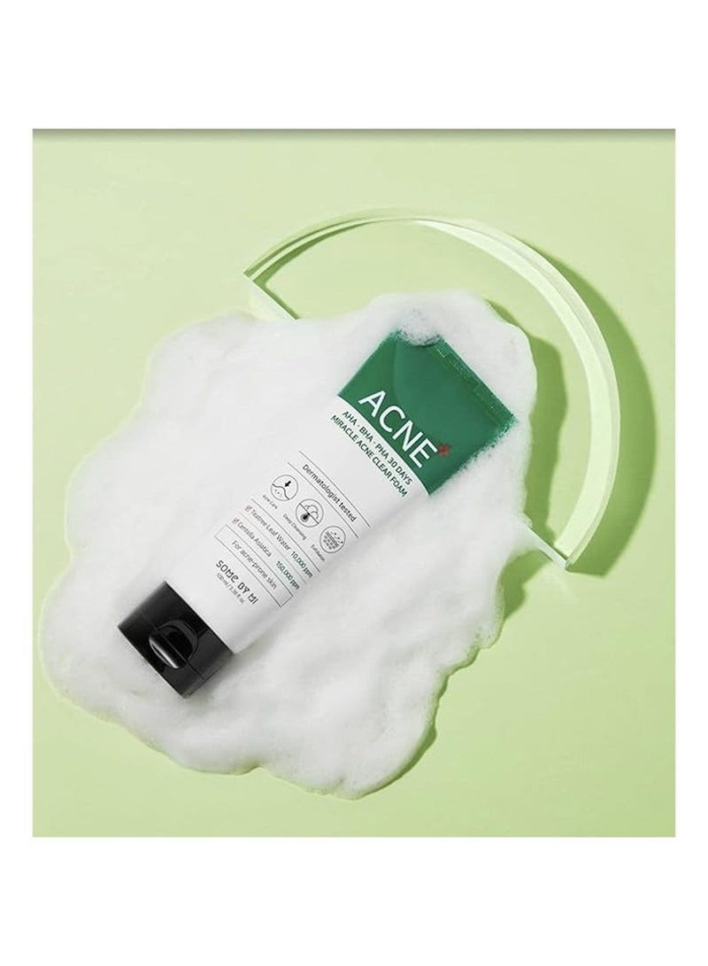 Some by Mi Aha Bha Pha 30 Days Miracle Acne Clear Foam - Made From Tea Tree Leaf Water For Acne Prone Skin - Daily Face Cleanser For Removing Sebum And Dead Cells 100ml - Image 3