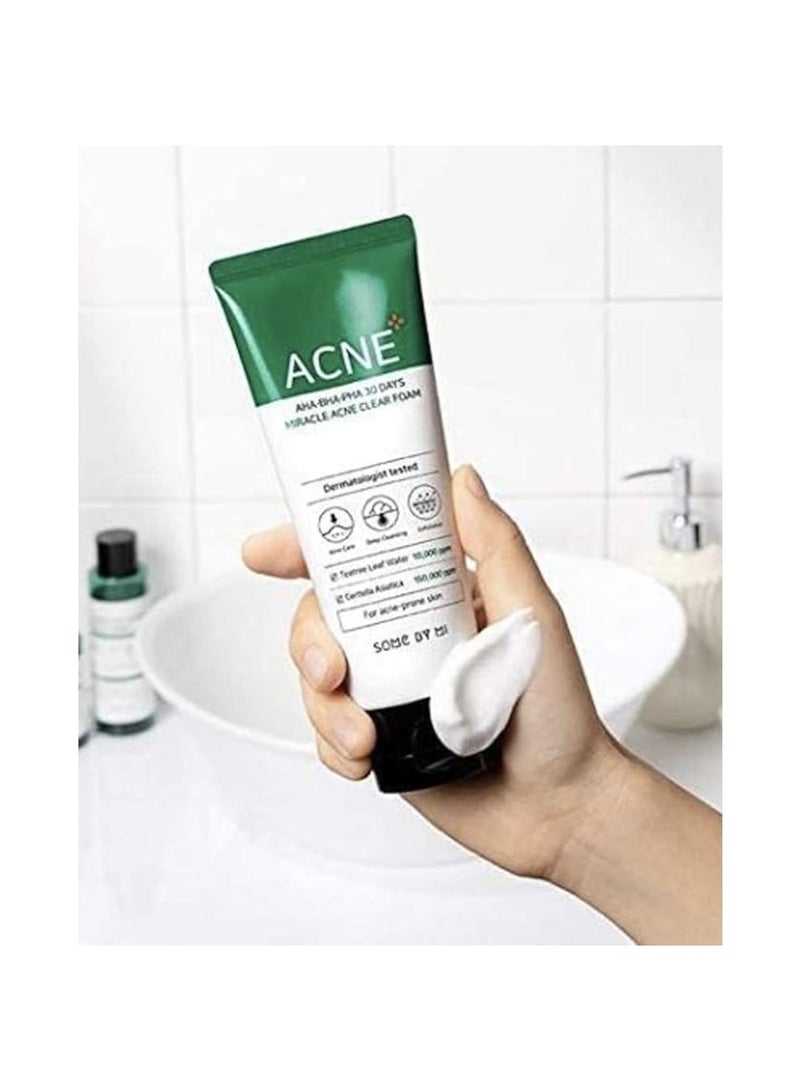 Some by Mi Aha Bha Pha 30 Days Miracle Acne Clear Foam - Made From Tea Tree Leaf Water For Acne Prone Skin - Daily Face Cleanser For Removing Sebum And Dead Cells 100ml - Image 4