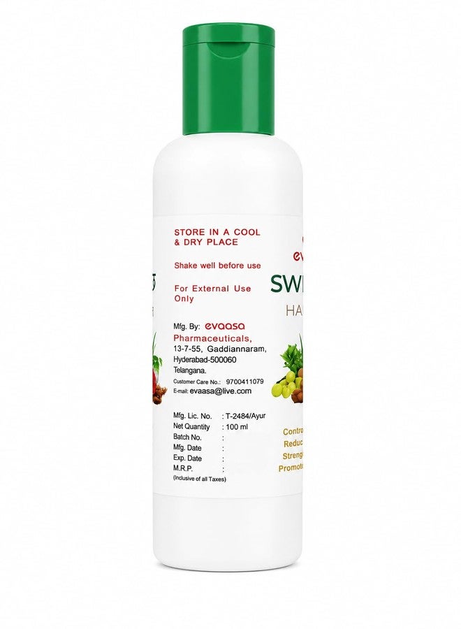 SWACCH Ayurvedic Hair Oil 100ml | Hair Fall Control & Scalp Nourishment | With Bhringraj, Amla, Hibiscus, Jatamansi, Aloe Vera, Brahmi, Baheda, Harada | Herbal hair Growth Oil for Strong, Thick & Healthy Hair | For Men & Women - Image 4