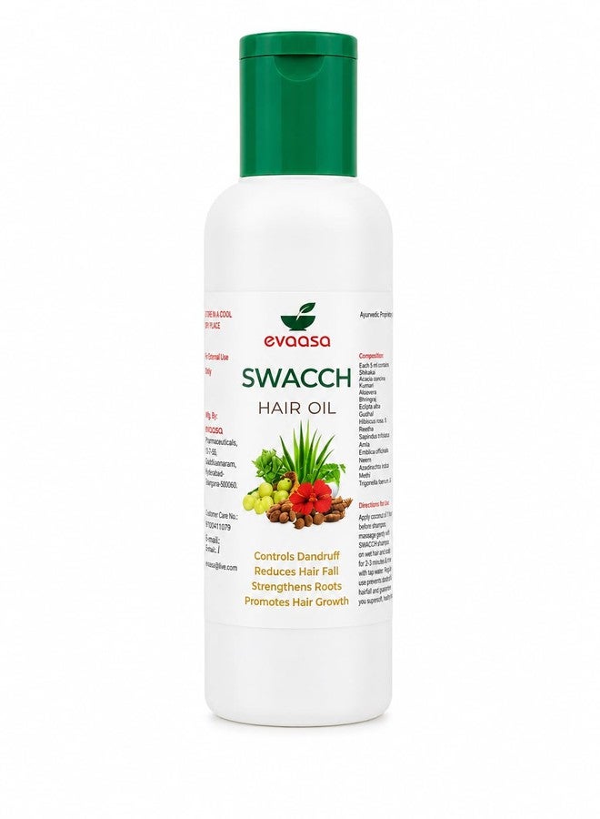 SWACCH Ayurvedic Hair Oil 100ml | Hair Fall Control & Scalp Nourishment | With Bhringraj, Amla, Hibiscus, Jatamansi, Aloe Vera, Brahmi, Baheda, Harada | Herbal hair Growth Oil for Strong, Thick & Healthy Hair | For Men & Women - Image 1