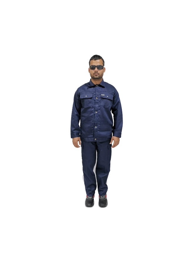 Armour Production AP 2-Piece Body Protection Suit - Navy Color | Heavy-Duty PPE Workwear | Industrial Safety Clothing for Construction & Hazardous Environments | Size M  - Image 2