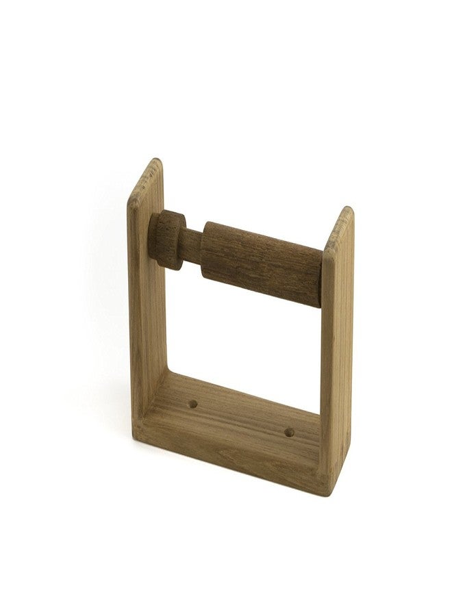 SeaTeak Wooden Toilet Paper Holder, 100% Solid Teak Wood, Wall Mount, Spring-Loaded, Perfect for Bathrooms, Spas, Boats, Cabins, RV's & Campers - Image 1