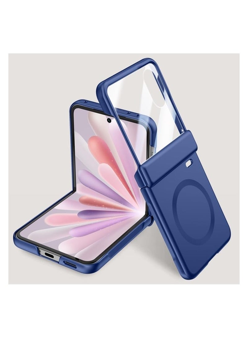 Magnetic Protective Case Compatible with Honor Magic V Flip 2 【Includes Built-in Screen Protector】 【Supports Wireless Charging】 Micro-Satin Skin-Friendly Shock-Resistant Protective Cover