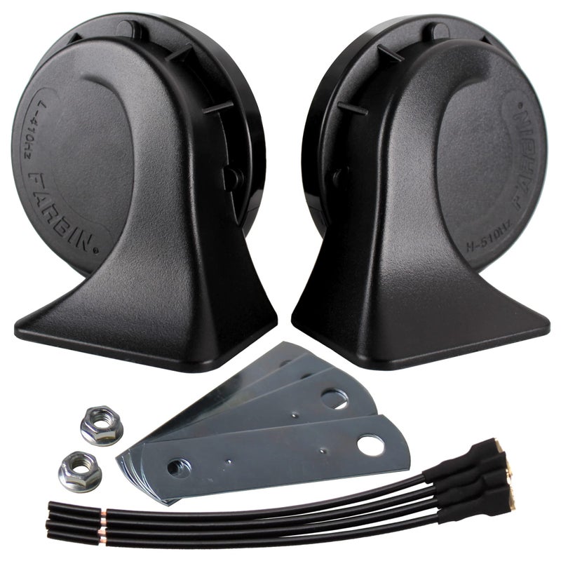 FARBIN Horns Truck Horn 24V Car Horn Loud DualTone Train Horn Waterproof Electric Snail Horn Kit Universal for Any 24V Vehicles Black Black 24V car horn