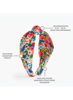 Garden Party Knotted Headband, Bright Floral Pattern, Design Printed Fabric Over Structured Full Polyester On Durable Plastic Band, 1 Count - pzsku/Z962FAB699F1A65CC7526Z/45/_/1735214208/dce2ab05-0c67-49d4-904e-bd397e08be69