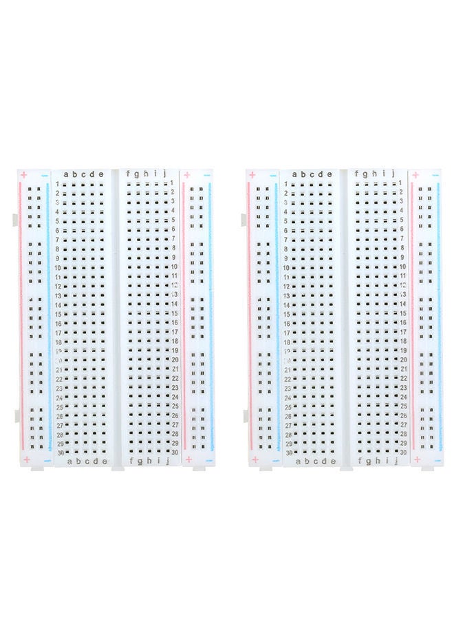 NIBEMINENT 2-Piece 400 Tie-Point Solderless Prototype Breadboard White  - Image 2