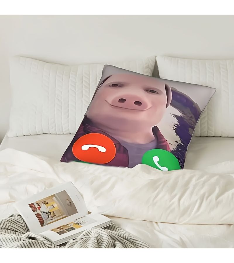 جون بوك يتصل ميم غطاء وسادة 18 × 18 بوصة بوليستر ناعم طباعة من جانب واحد - Image 4
