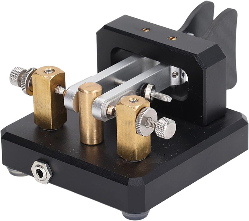 Double Paddle Morse Code Key, Portable Morse Code Double Paddle Auto Electric Key CW Morse Practice Key for Training (Black) - Image 1