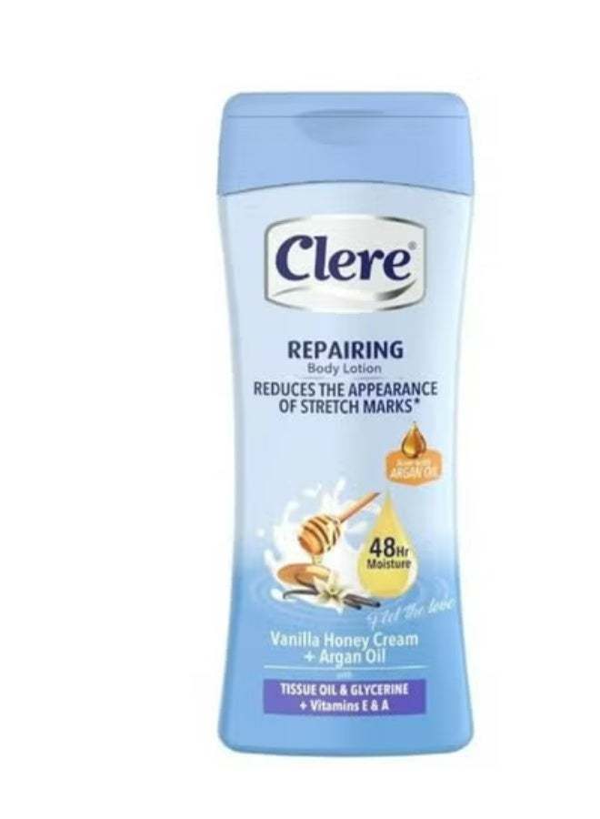 Repairing Body Lotion Reduces Appearance Of Stretch Marks Vanilla Honey Cream And Argan Oil 400 ML