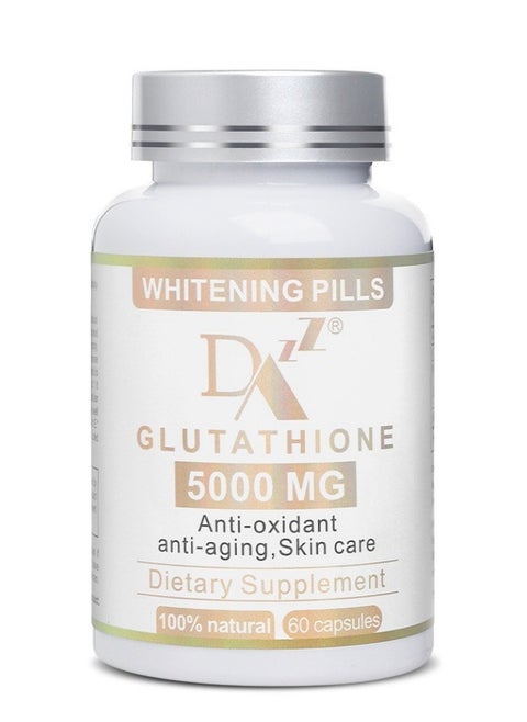 Glutathione Whitening Pills 60 Capsules 5000 Mg Effective Skin Lightening Supplement
