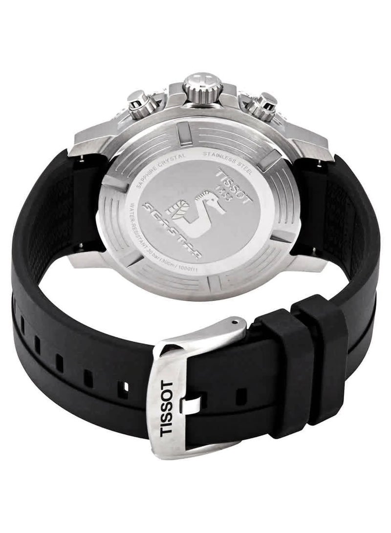TISSOT Seastar 1000 Quartz Chronograph Black Dial Silicone Strap Watch For Men - T120.417.17.051.00 - Image 4