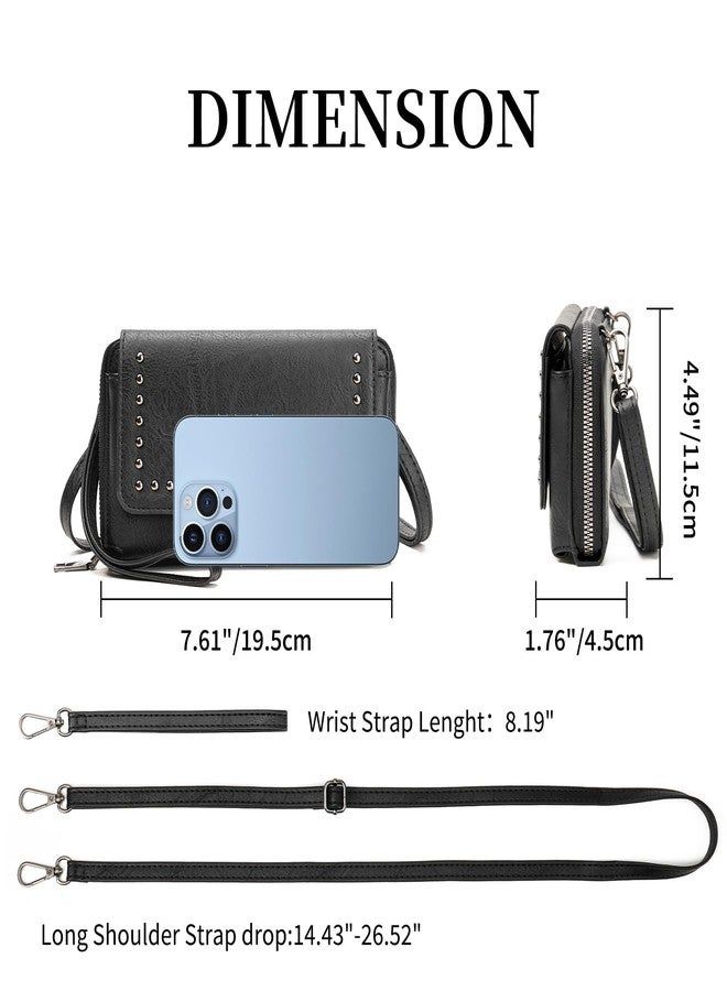 GAEKEAO Small Crossbody Bag for Women Vegan Leather Cell Phone Wallet Wristlet Purse Clutch with Zip Around 2 Straps - Image 3