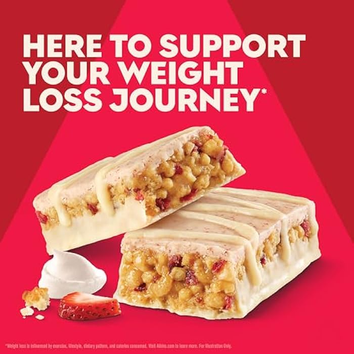 Atkins Strawberry Shortcake Flavor High Protein Bar, 15g Protein, 1g Sugar, 3g Net Carb, High Fiber Snacks, Keto Friendly Protein Bars, 4 Count (Pack of 6) - Image 4