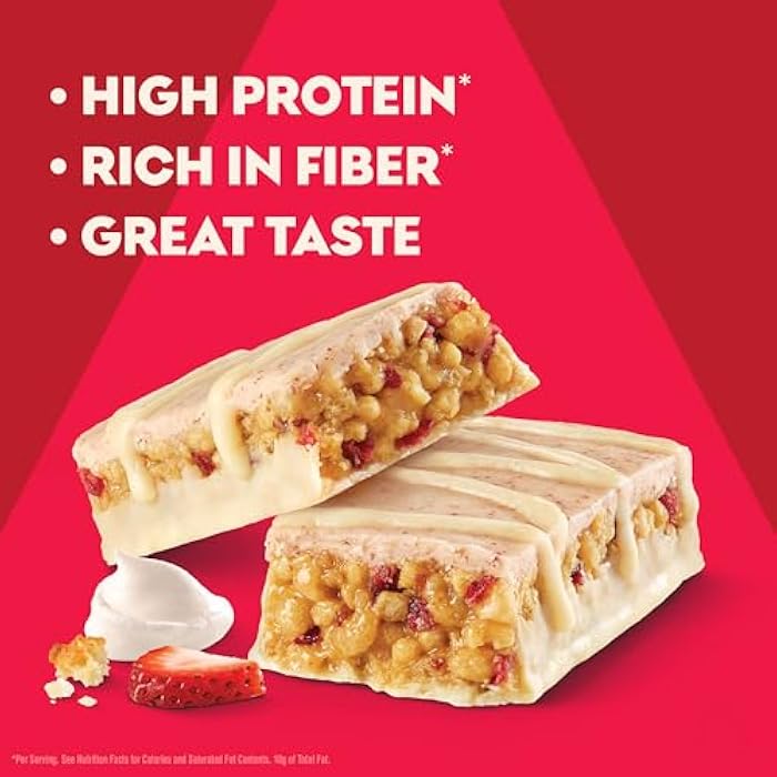 Atkins Strawberry Shortcake Flavor High Protein Bar, 15g Protein, 1g Sugar, 3g Net Carb, High Fiber Snacks, Keto Friendly Protein Bars, 4 Count (Pack of 6) - Image 3