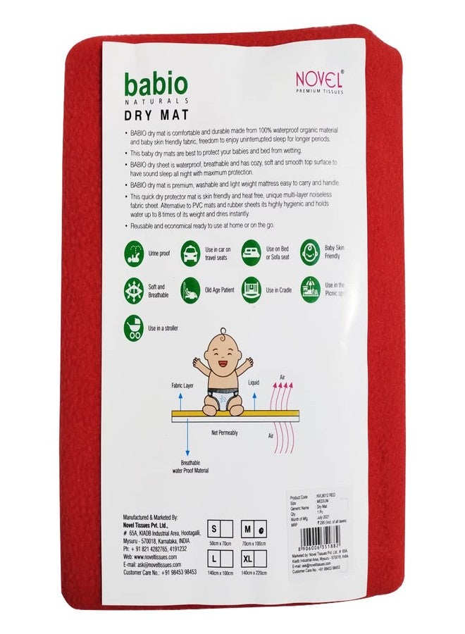 NOVEL Microfiber Baby Bed Protecting Mat (Red, Large) - Image 5