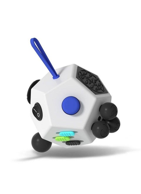 Fidget Dodecagon Easter Basket Stuffers 12Side Fidget Cube Relieves Stress And Anxiety Anti Depression Cube For Children And Adults With Autism (A2 White)