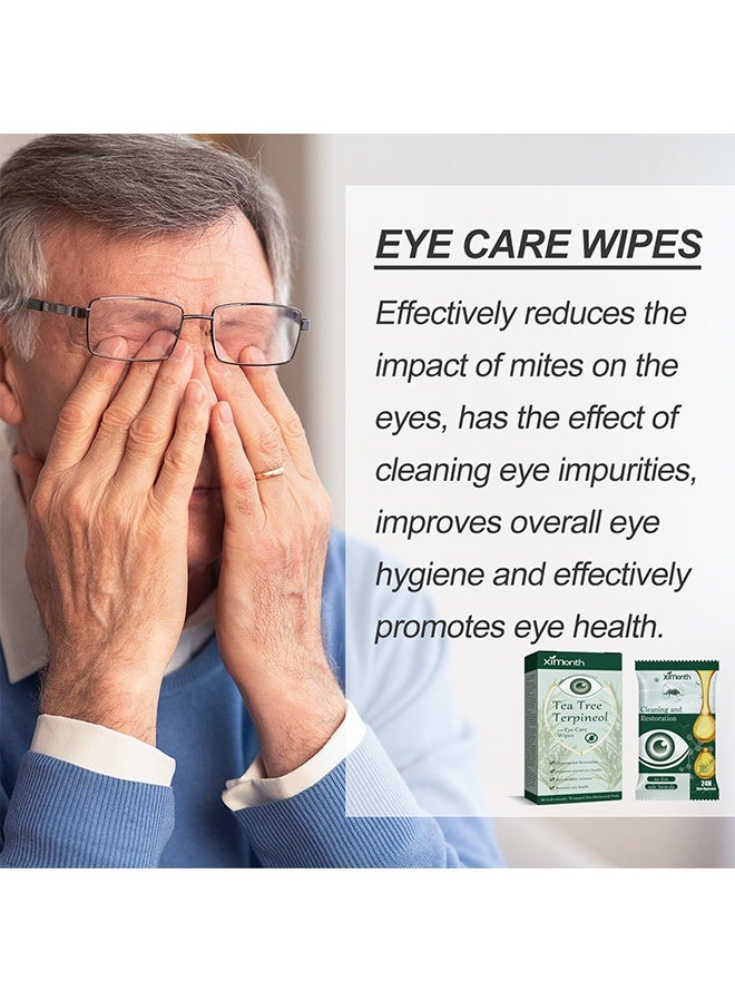 ximonth Tea Tree Terpineol Eye Care Wipes Eyelid Wipes for Itchy and Dry Eyes - Helps Cleanse and Soothe, Eyelid Cleansing Wipes, Sterile and Individually Wrapped, Safe for Sensitive Eyes - 20PCS - Image 5