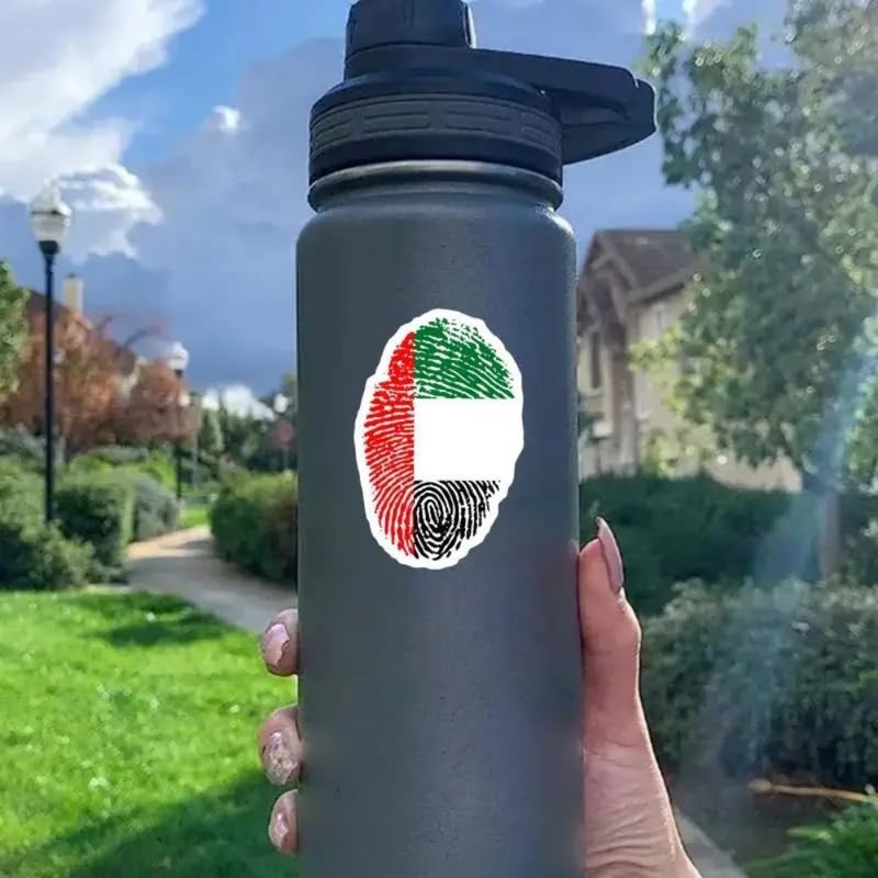 UAE Flag Fingerprint Vinyl Sticker - Durable Waterproof Decal - for Cars Trucks Offroad 4X4 SUV Boats Laptops Tablets Office - United Arab Emirate National Commemoration Flag Union Day - Image 4