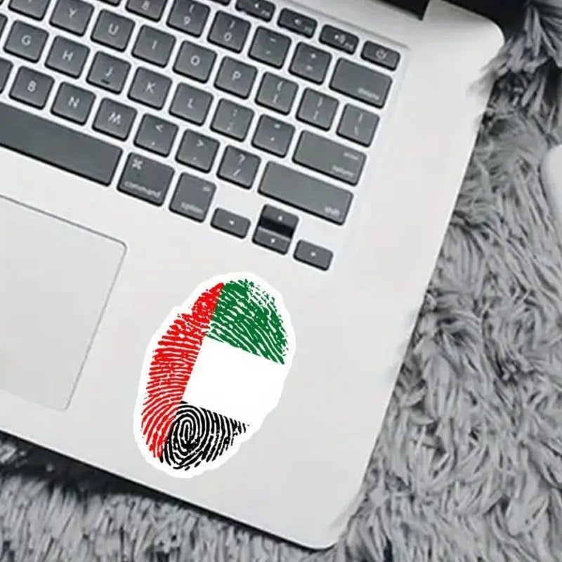 UAE Flag Fingerprint Vinyl Sticker - Durable Waterproof Decal - for Cars Trucks Offroad 4X4 SUV Boats Laptops Tablets Office - United Arab Emirate National Commemoration Flag Union Day - Image 3