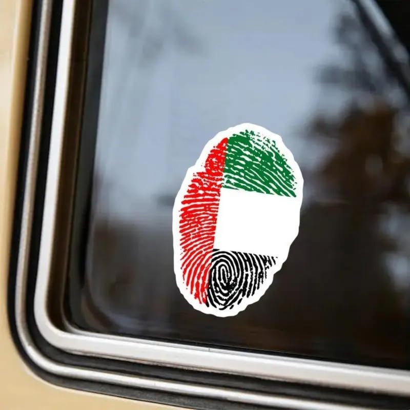 UAE Flag Fingerprint Vinyl Sticker - Durable Waterproof Decal - for Cars Trucks Offroad 4X4 SUV Boats Laptops Tablets Office - United Arab Emirate National Commemoration Flag Union Day - Image 2