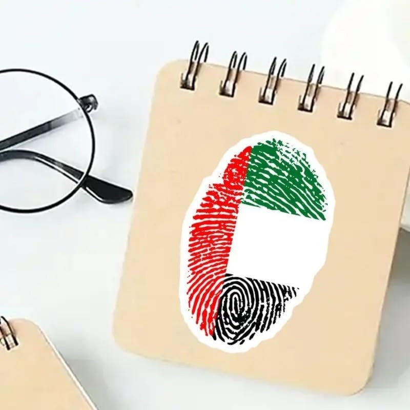 UAE Flag Fingerprint Vinyl Sticker - Durable Waterproof Decal - for Cars Trucks Offroad 4X4 SUV Boats Laptops Tablets Office - United Arab Emirate National Commemoration Flag Union Day - Image 5