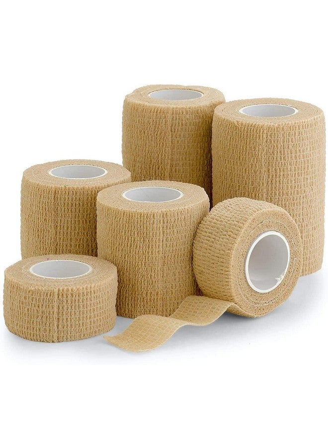 MEDca Self Adherent Cohesive Tape (Pack Of 12)1” 2" 3" X 5 Yards (Light Tan) Self Adhesive Bandage Rolls & Sports Athletic Wrap For Ankle Wrist Sprains - Image 4