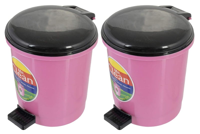 Kuber Industries Kuber Industries 2 Pieces Table Top Desk Garbage Dustbin Trash for Office Home Work Place,2 LTR(Pink) 