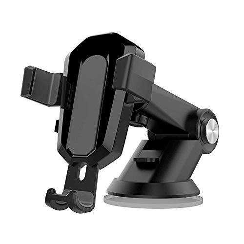 Adeptt VH-4022D Gravity Car Phone Mount, Washable Strong Sticky Gel Pad with One-Touch Design Dashboard/Windshield Universal Car Phone Holder (Black) - Image 1
