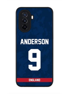 Rugged Black Edge Case for Huawei Nova Y70 , Slim fit Soft Case Flexible Rubber Edges Thin Cover - Player Name - James Anderson, Jersey Number- 9