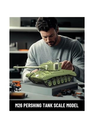M26 Pershing Tank Building Kit, RC Control WW2 Military Vehicle Construction Blocks Set, Adult Collectible Army Model to Build and Display, Boy Toys for Teen Gifts (1054 PCS) - pzsku/Z9630316808AAFF6210A7Z/45/_/1740048692/aec8a792-c44a-4ce7-bf16-a4461baff29d