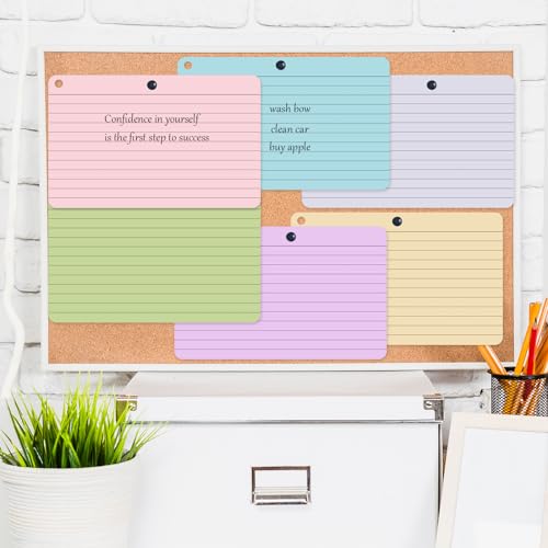 zmybcpack 6 Pack 360 Pcs Lined Index Cards 5 x 8 Inches, Assorted Colored Flash Cards with Ring, Lined Note Cards Study Flashcards for School, Office, College - Image 4