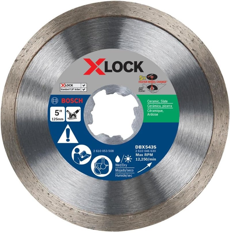 BOSCH DBX543S 5 in. X-Lock Continuous Rim Diamond Blade - Image 1