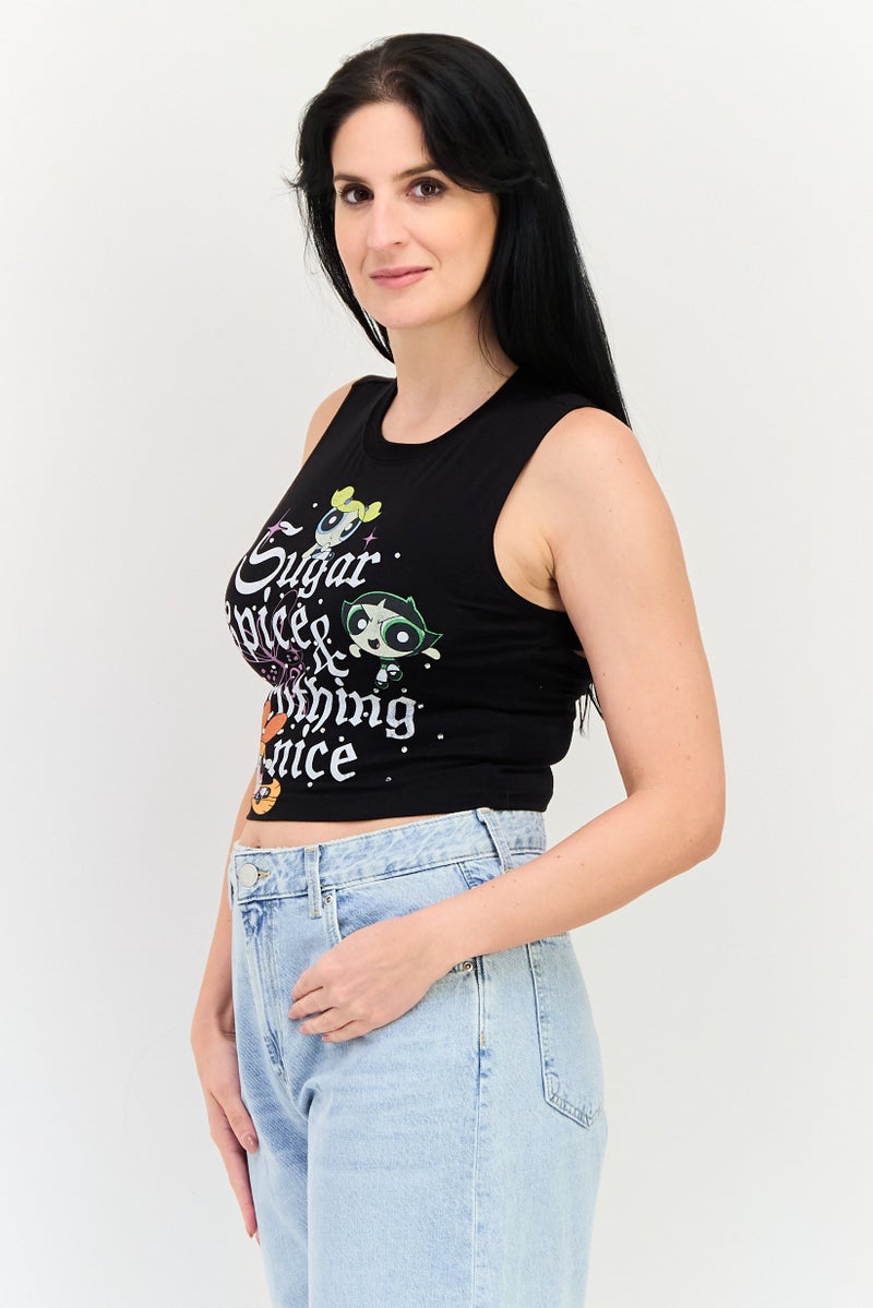 FOREVER 21 قمصان بدون أكمام بطبعة جرافيك من كارتون نتورك × فوريڤر 21 للنساء، متعددة الألوان - Image 2