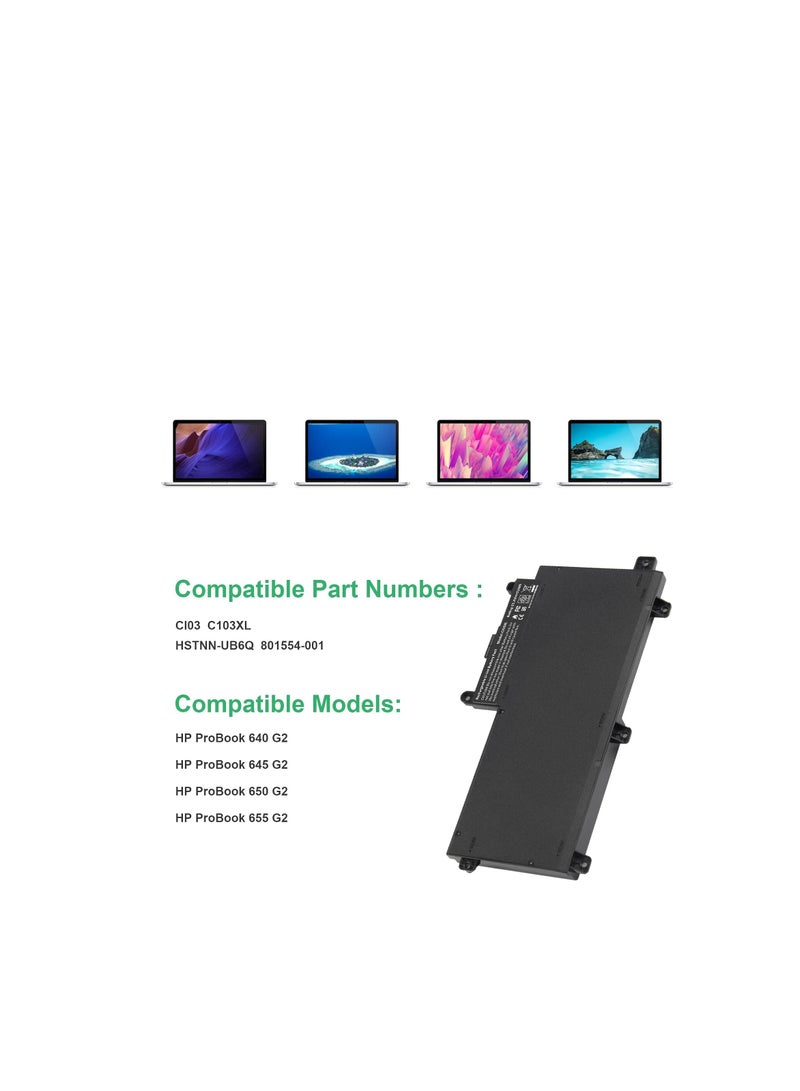 Terabyte Laptop Battery For HP CI03 CI03XL CI03048XL CIO3 CIO3XL T7B31AA HSTNN-UB6Q HSTNN-PB6K 801517-421 HSTNN-I66C-4 HSTNN-I66C-5H HSTNN-I66C-5U HSTNN-I67C-4 HSTNN-I67C-5 - Image 2