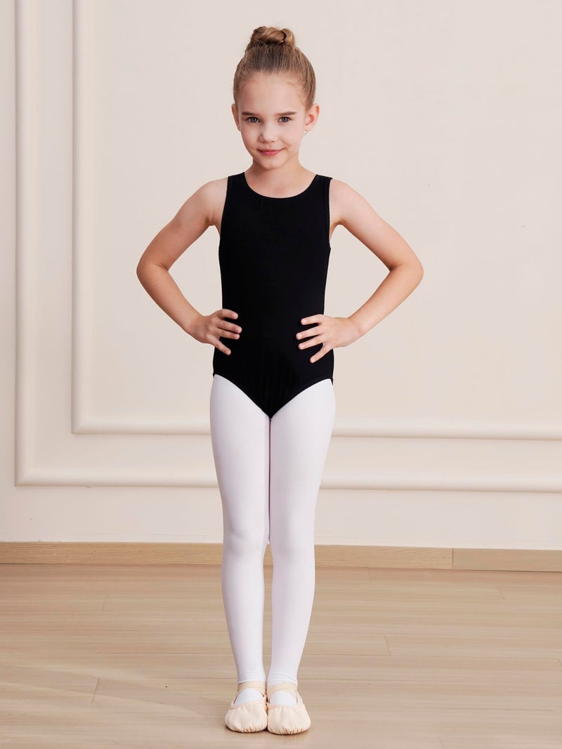 WEGETIT Leotards for Girls Gymnastics Black Sleeveless Leotard Toddler Dance Tank top Kids Ballet Bodysuit (Black, 2-4T) - Image 2