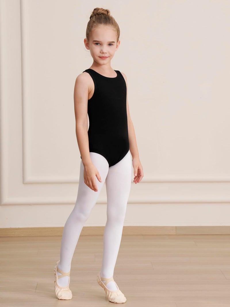 WEGETIT Leotards for Girls Gymnastics Black Sleeveless Leotard Toddler Dance Tank top Kids Ballet Bodysuit (Black, 2-4T) - Image 3
