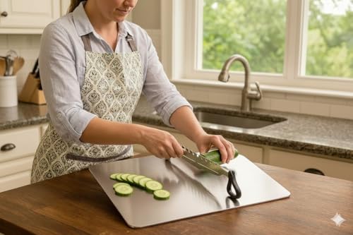Swimero Cut N Chop Premium Vegetable Cutter with Chopping Board | Stainless Steel Multi-Blade Salad & Herb Chopper | Rustproof Kitchen Slicer - Image 4