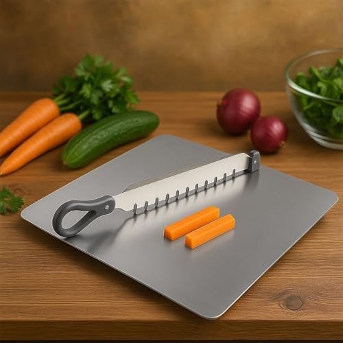 Swimero Cut N Chop Premium Vegetable Cutter with Chopping Board | Stainless Steel Multi-Blade Salad & Herb Chopper | Rustproof Kitchen Slicer - Image 1