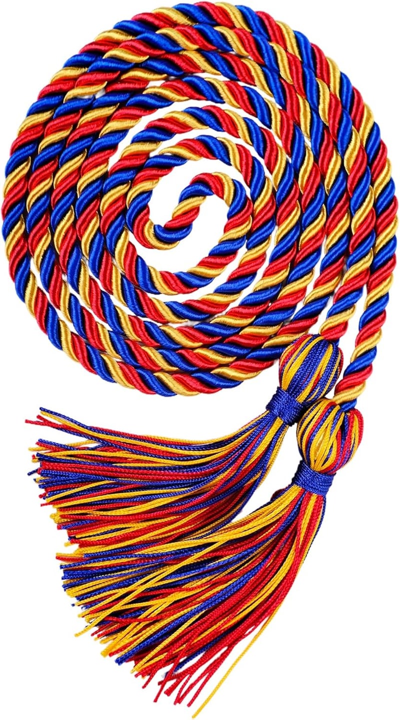UIALECG أشرطة تكريم التخرج، بطول 68 بوصة (أزرق/أحمر/ذهبي) - Image 1